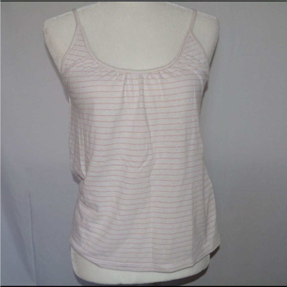 NWT - Banana Republic Women’s Lightweight Summer Striped Tank Top (White, Small)